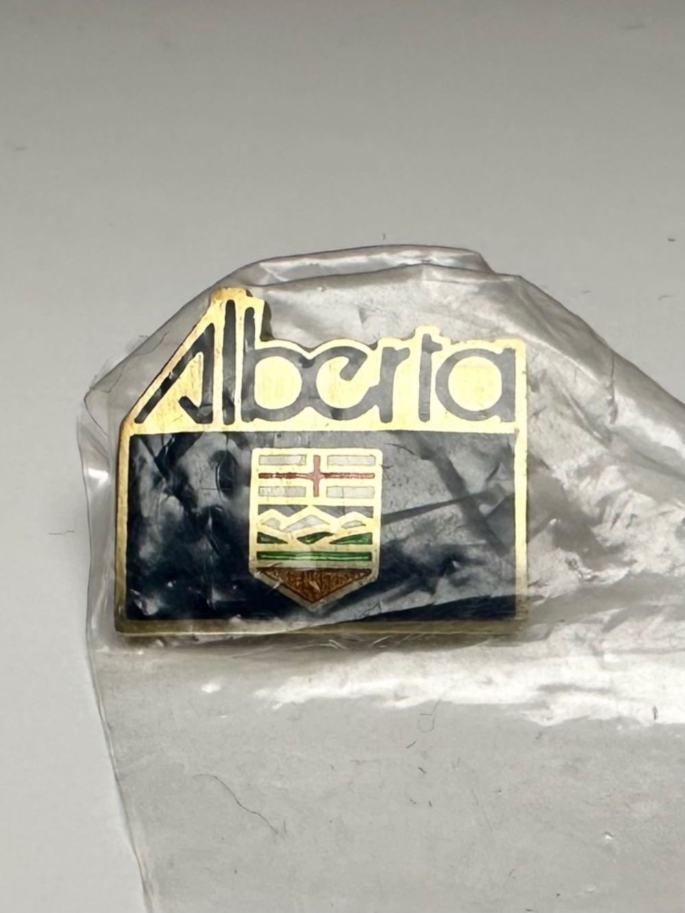 ✨2 for $10✨  Vintage Alberta Crest Lapel Pin Gold Tone Provincial Shield